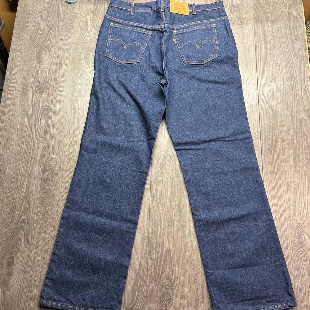 Vintage 1980s Levis 617 Orange Tab Jeans Mens 38x32 Indigo Straight Leg Denim